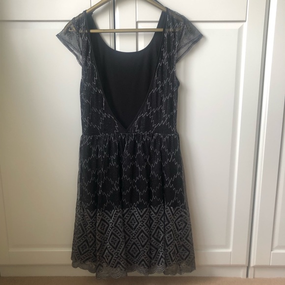 UO Pins & Needles Sheer Back Fit&Flare Dress - Picture 4 of 8